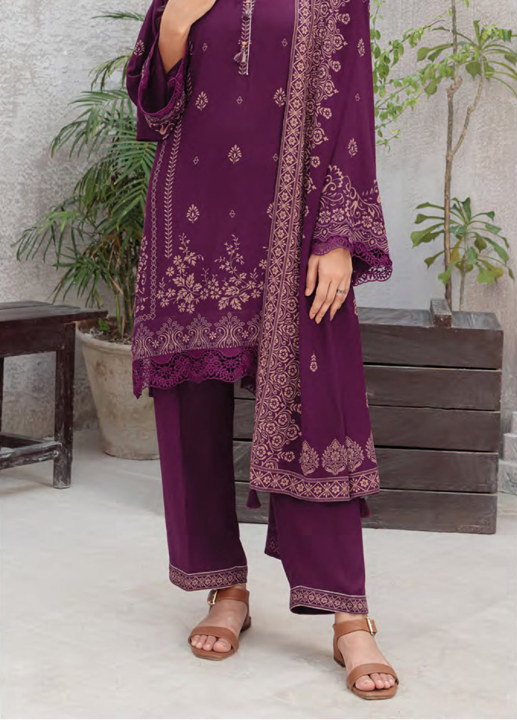 Lakhany Printed Pashmina Suits Stitched 3 Piece LSM25LP LG-UB-0259-C - Winter Collection
