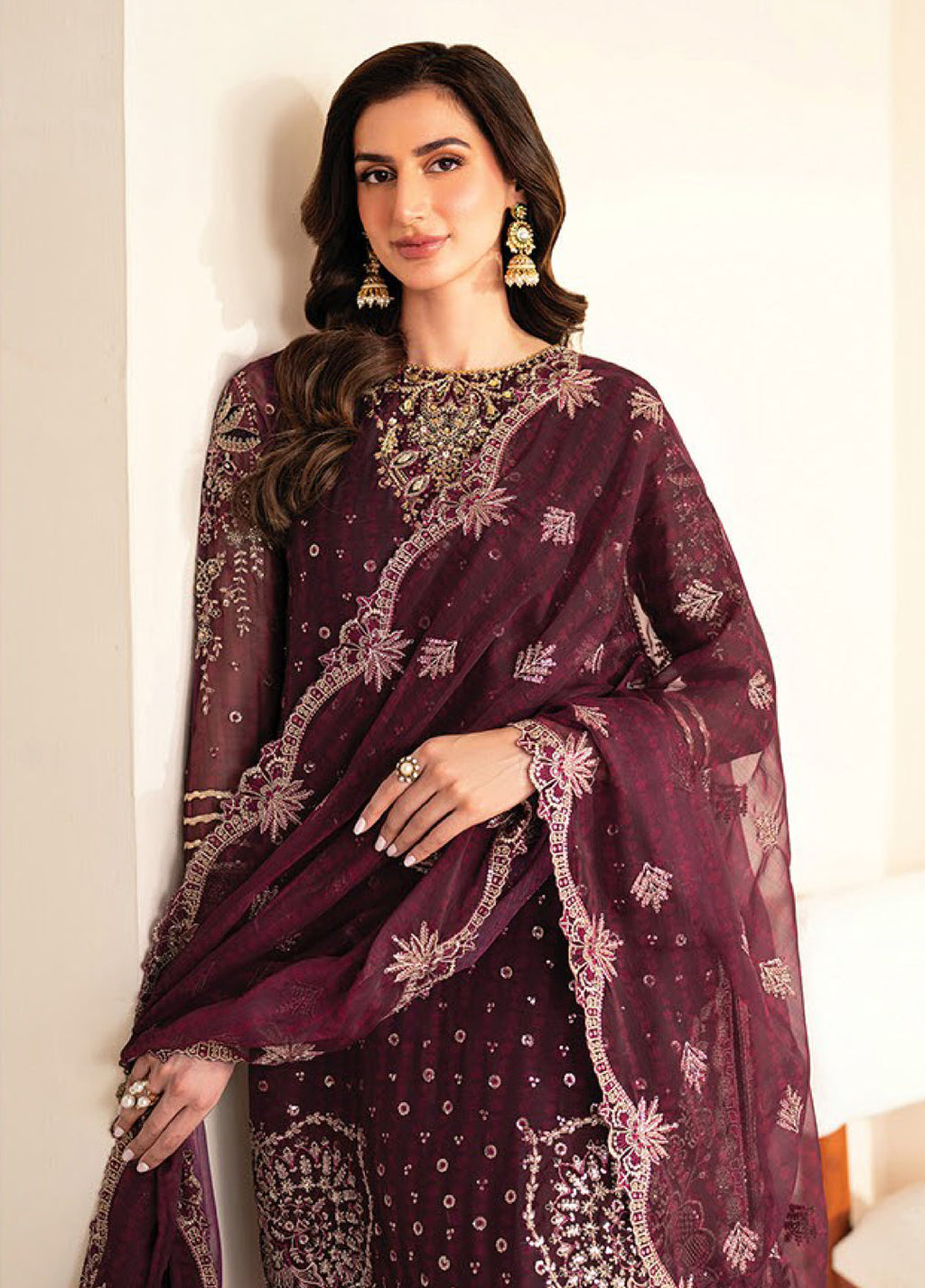 Xenia Formals  Embroidered Chiffon 3 Piece Suits