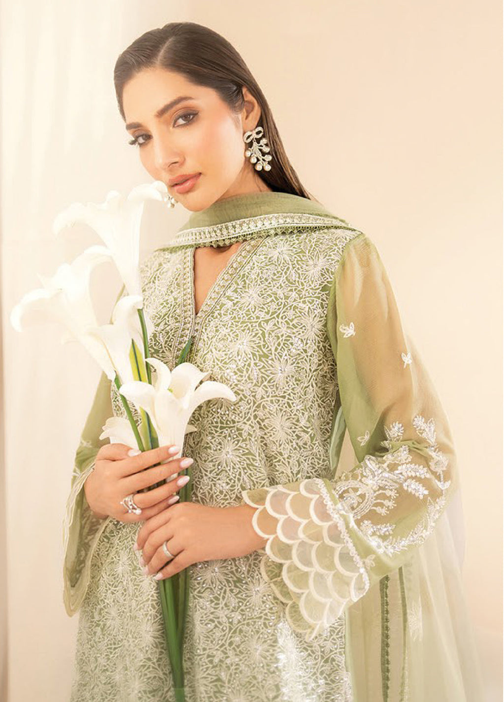 Xenia Formals Embroidered Chiffon 3 Piece Suits