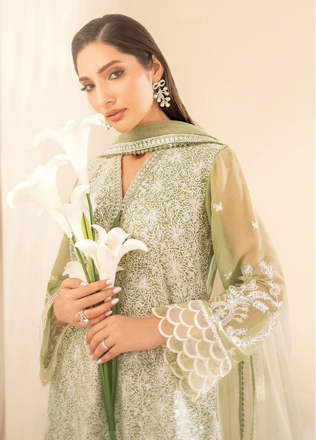 Xenia Formals Embroidered Chiffon 3 Piece Suits