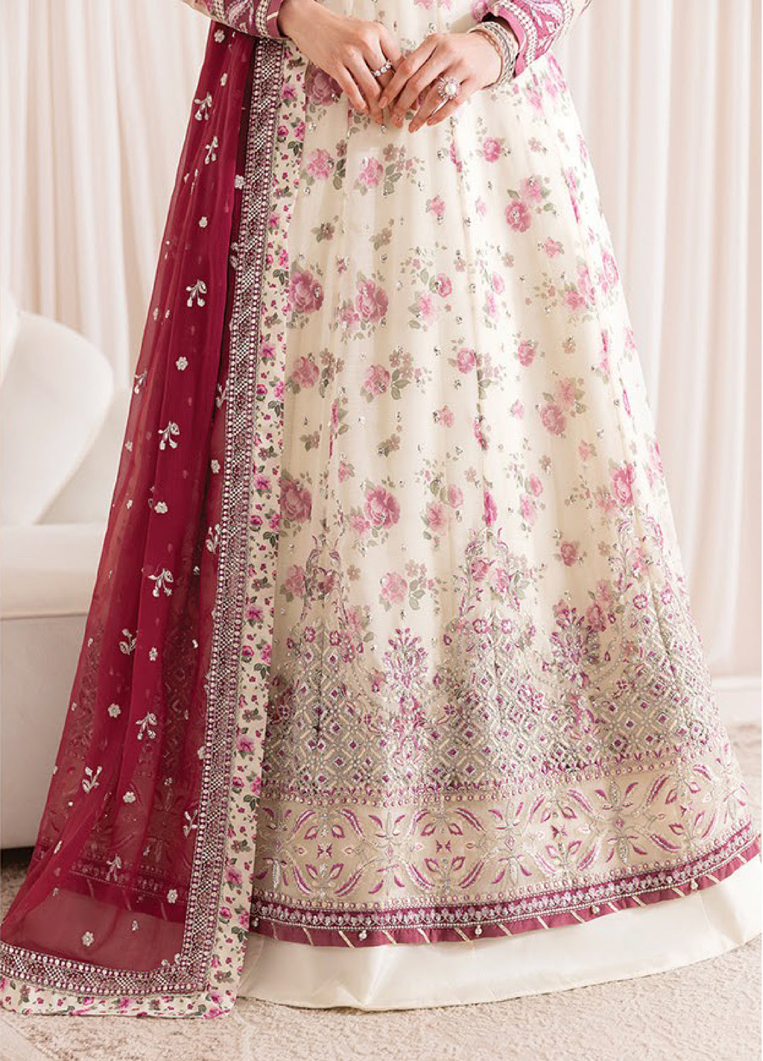 Xenia Formals  Embroidered Chiffon 3 Piece Suits