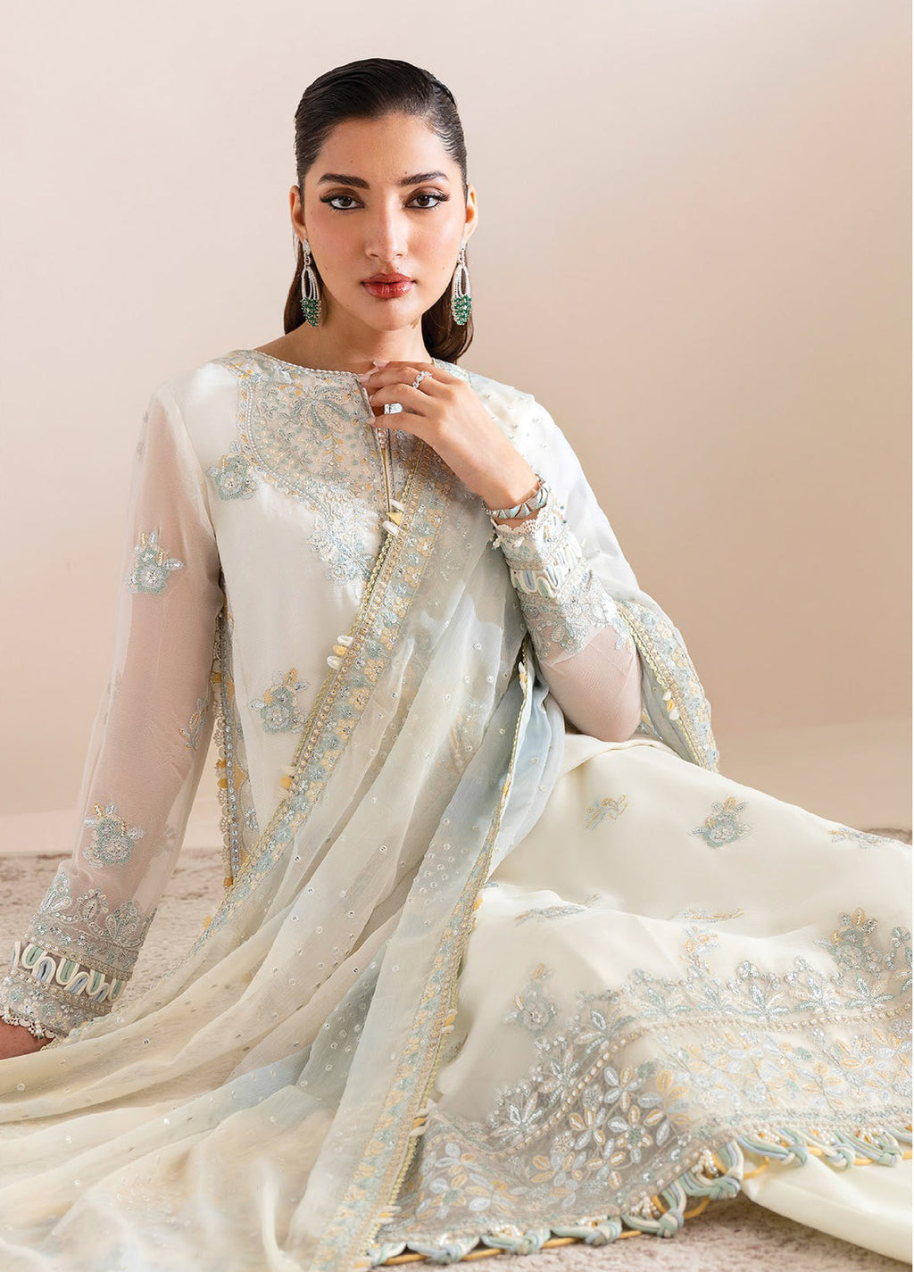 Xenia Formals  Embroidered Chiffon 3 Piece Suits