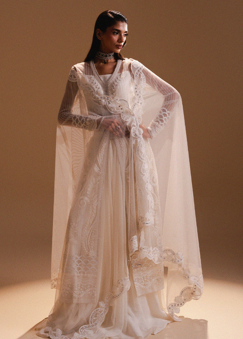 Afsanay by Zariya Luxury Embroidered Stitched Chiffon 3 Piece Suits ZRY25LF D1 ZB50033