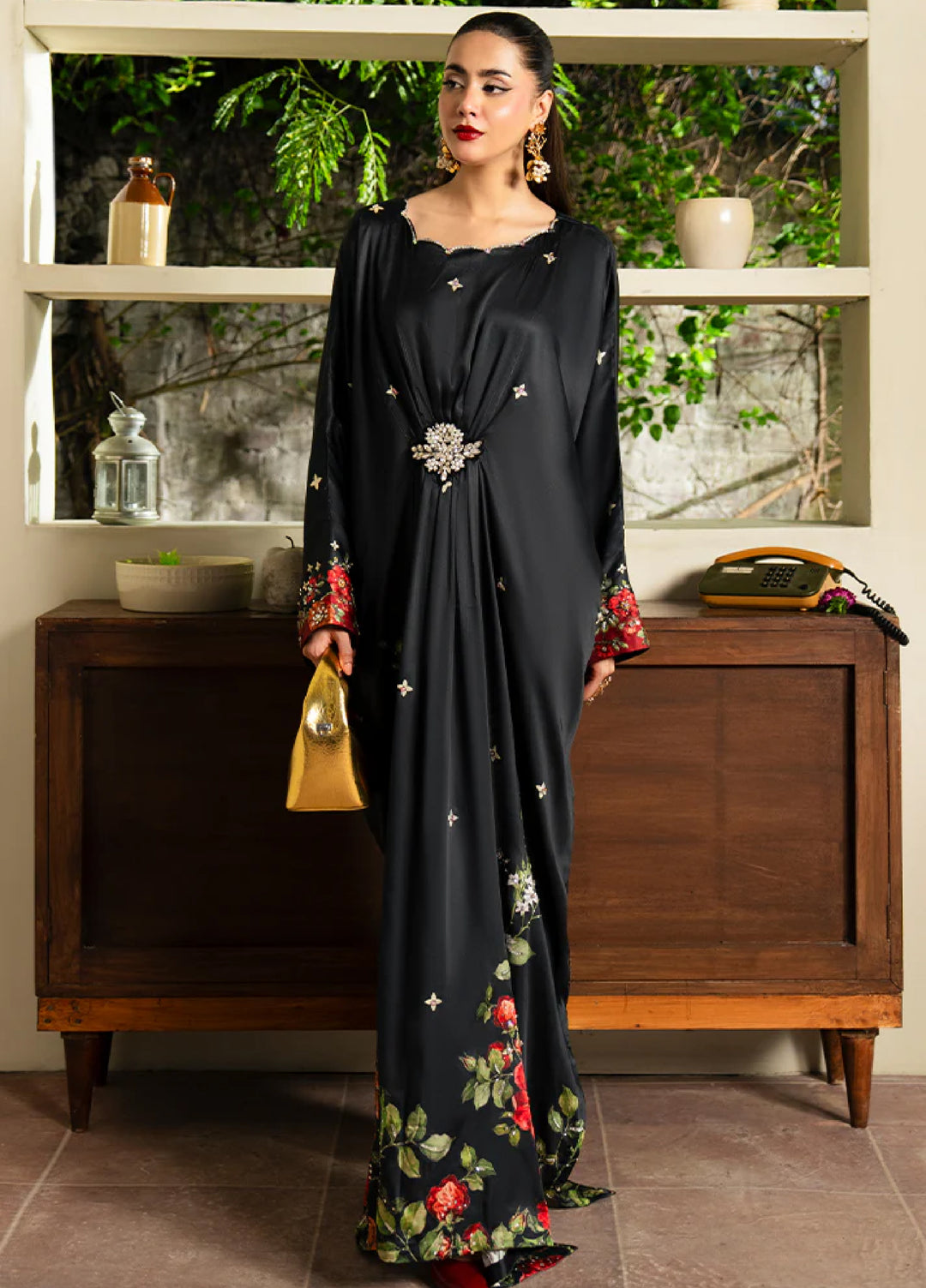 Celeste by Imrozia Pret Hand work Shamooz Silk Kaftaan