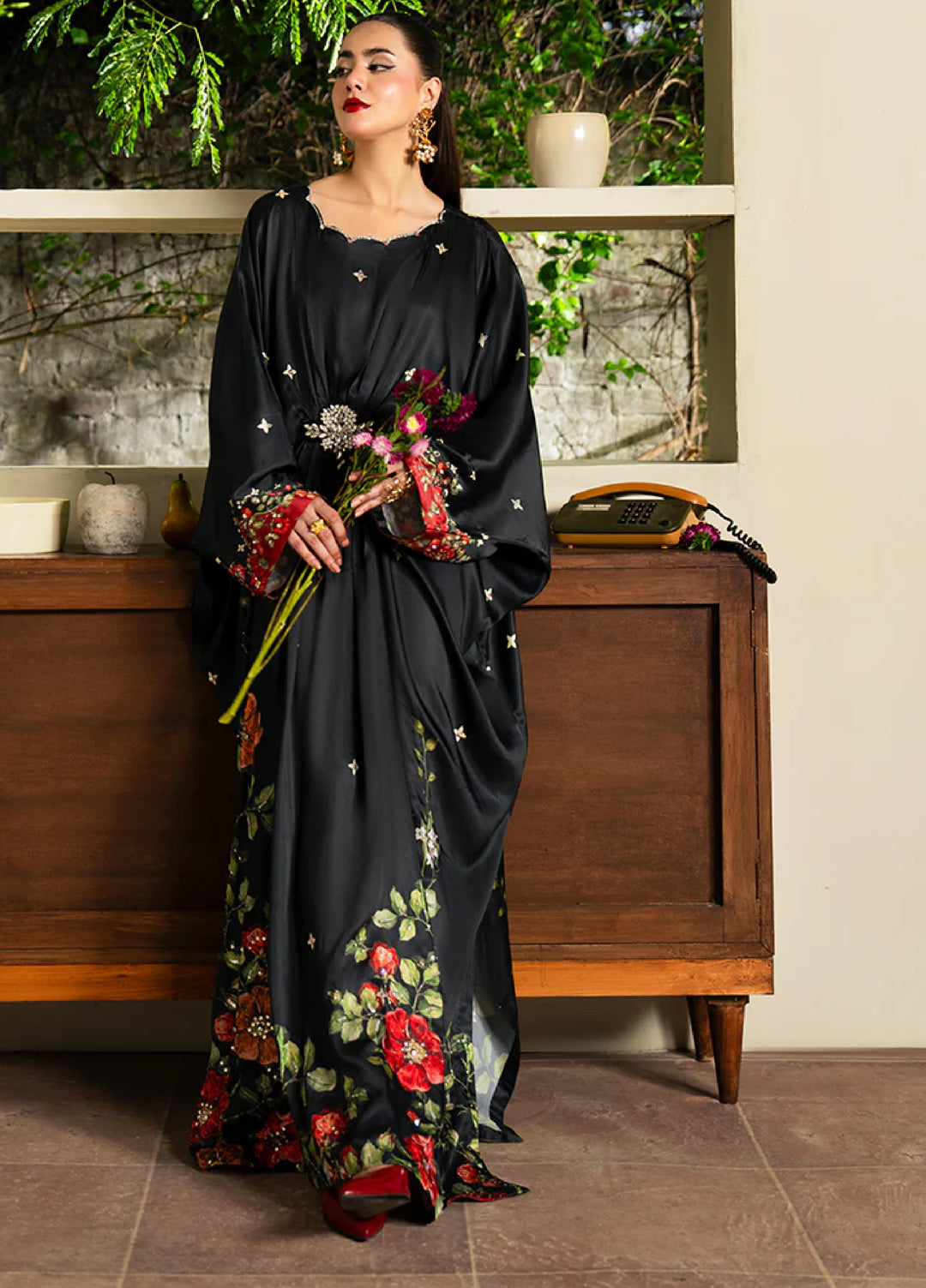 Celeste by Imrozia Pret Hand work Shamooz Silk Kaftaan