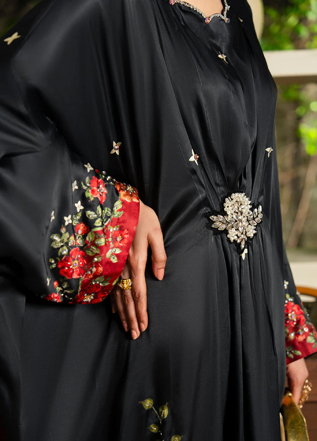 Celeste by Imrozia Pret Hand work Shamooz Silk Kaftaan