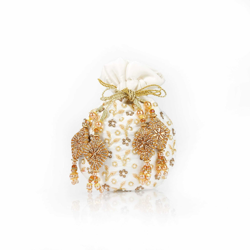 Booti Batwa – Embroidered Silk Drawstring Potli