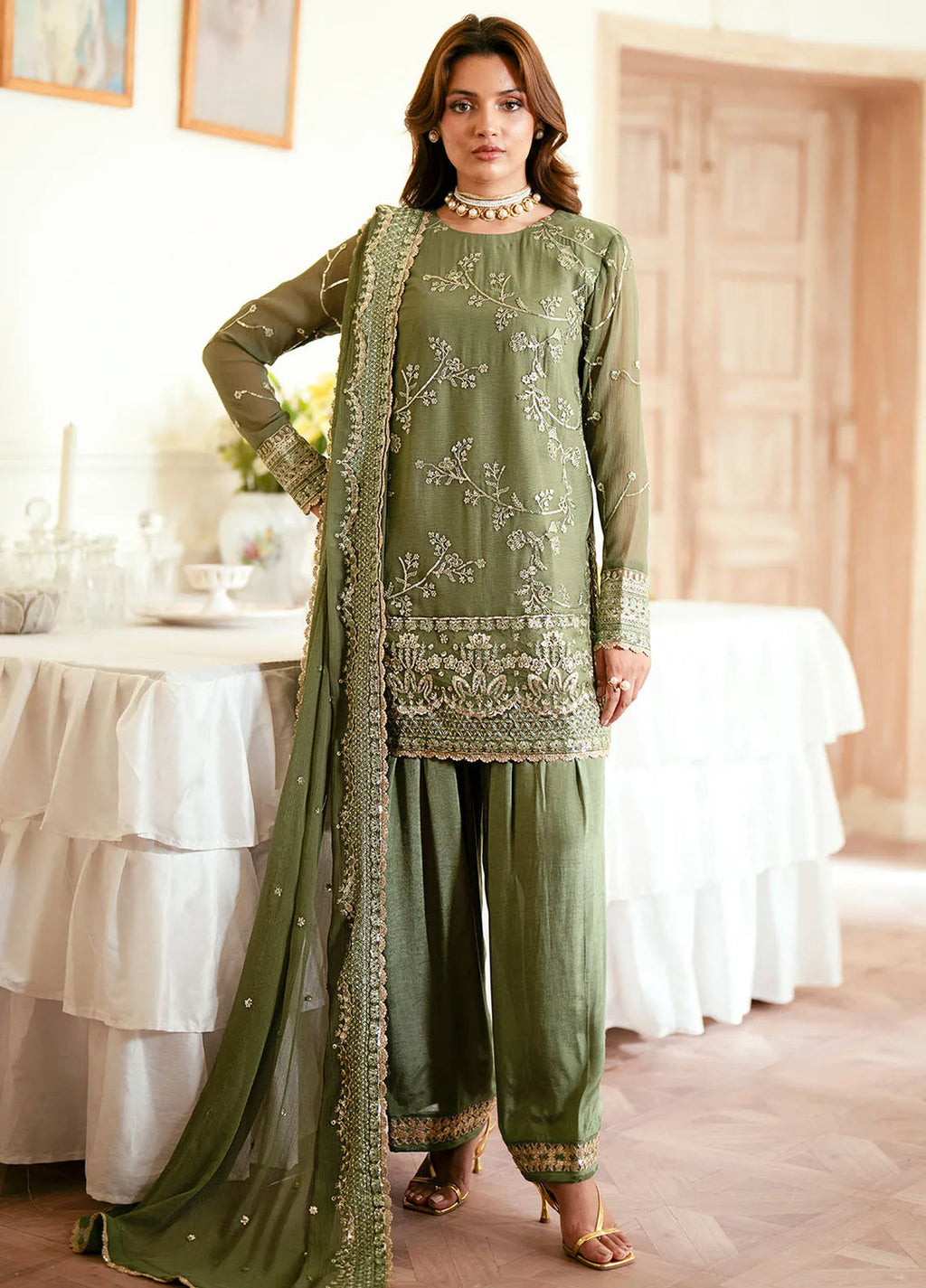 Elinor by Sahane Embroidered Chiffon 3 Piece