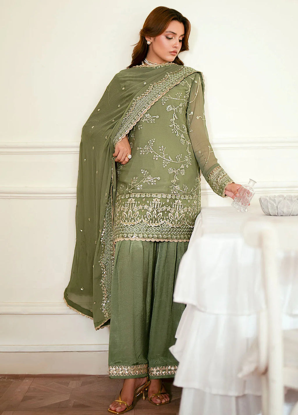 Elinor by Sahane Embroidered Chiffon 3 Piece