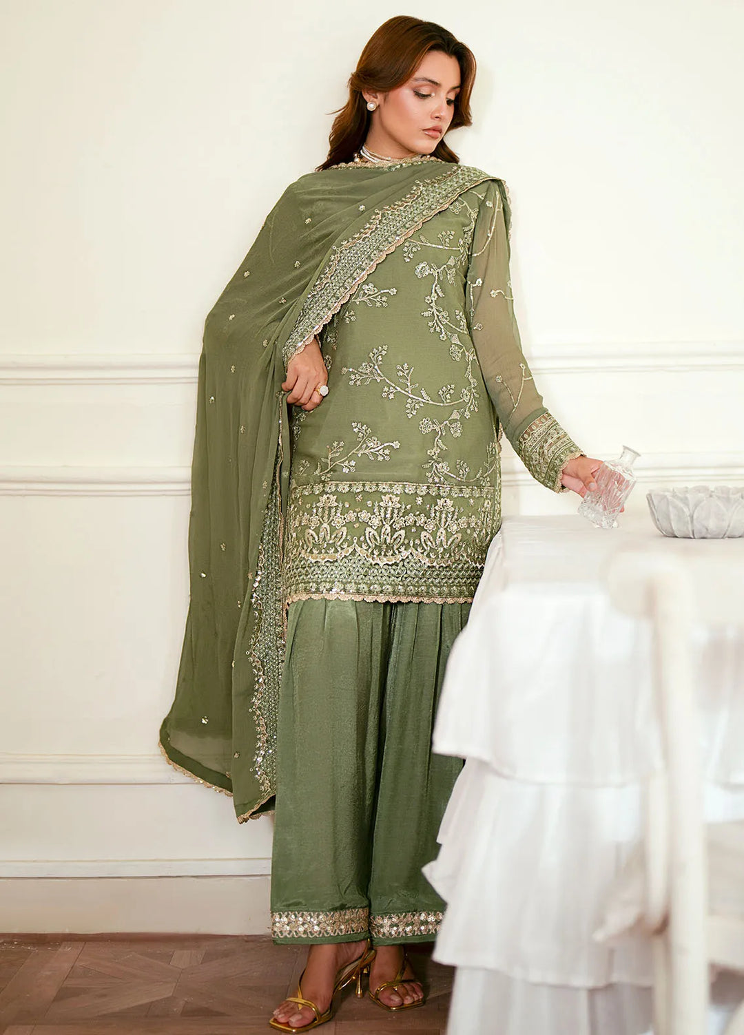 Elinor by Sahane Embroidered Chiffon 3 Piece