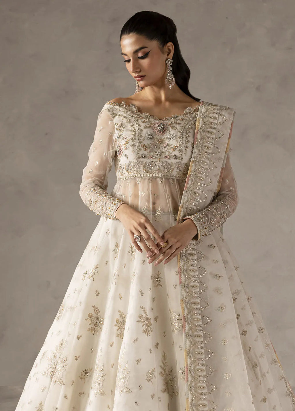 Elysee by Imran Ramzan Embroidered Organza Suits Unstitched 3 Piece IR25EF Fleur de Lueur - Formamls Collection