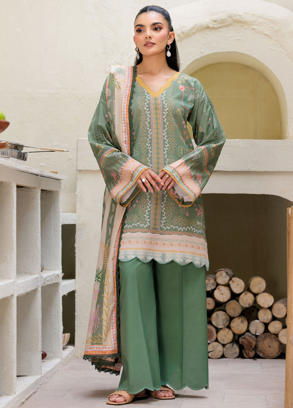 Florent Printed Lawn Suits Unstitched 3 Piece