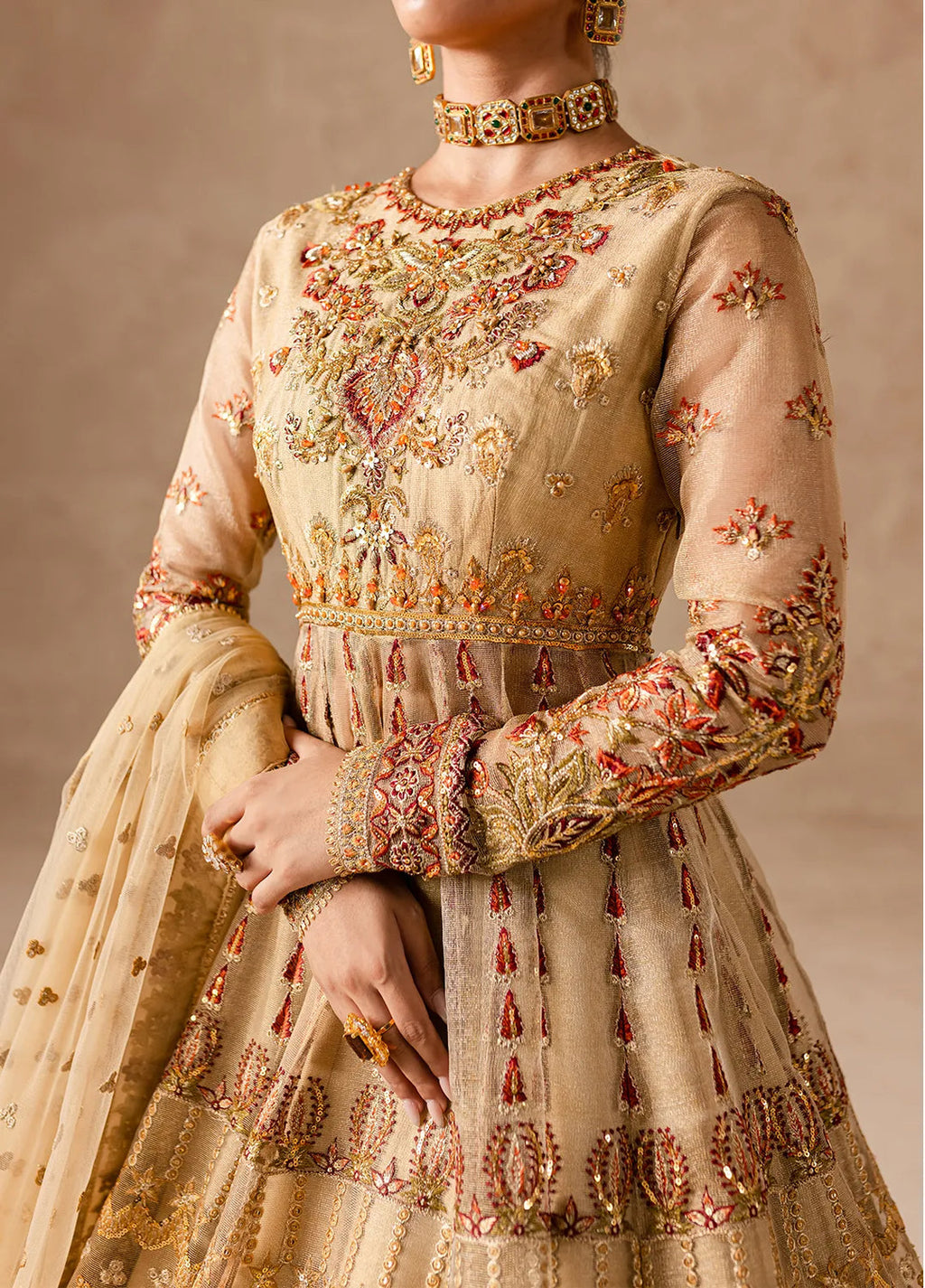 Imran Ramzan Embroidered Zari Net Suits  3 Piece