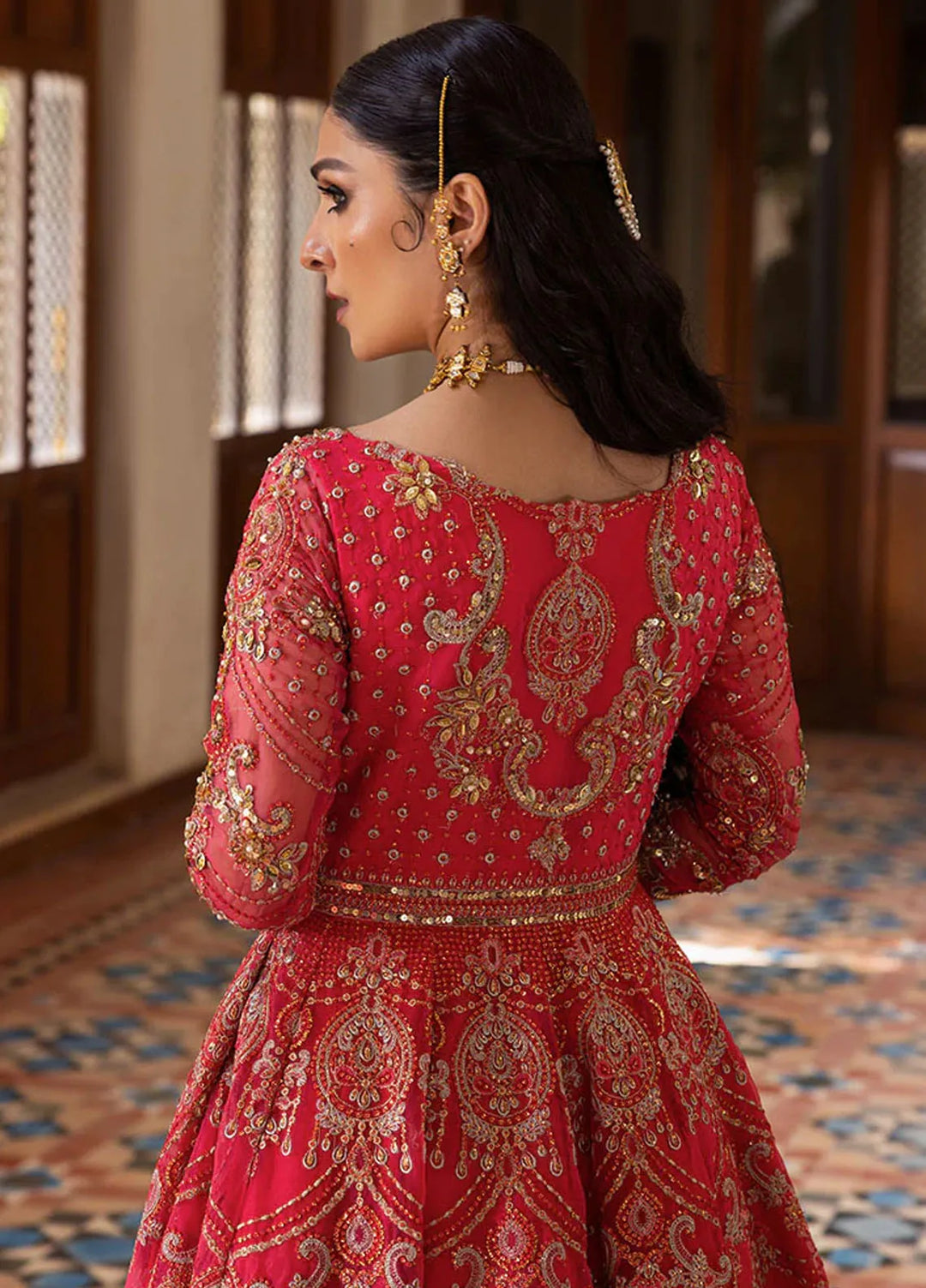 Jahan By Erum Khan Embroidered Organza Suit  4 Piece Suit EK24JV1 Gulabo - Formals Collection