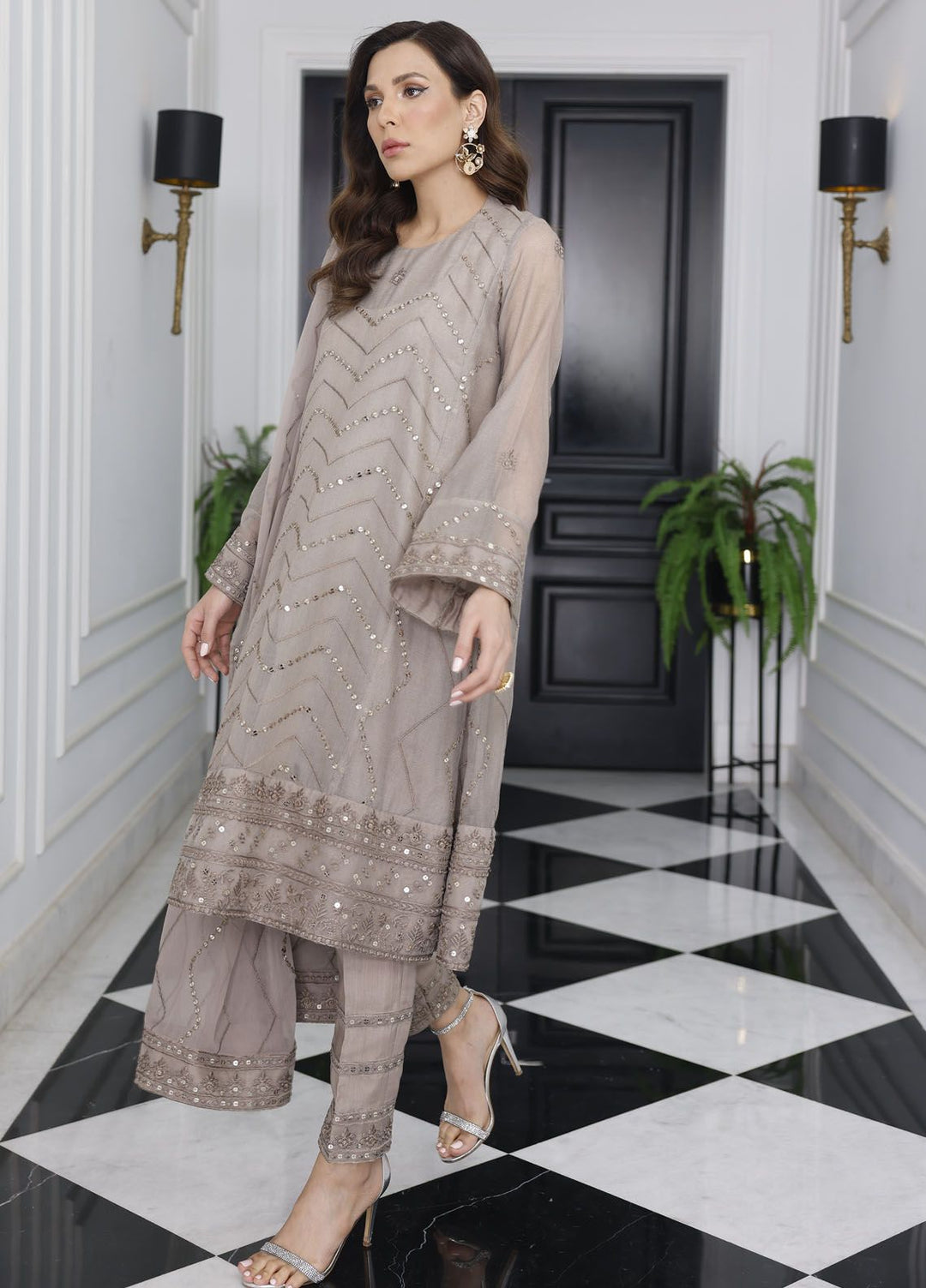 Merakish By Shahzeb Textile Embroidered Net Suit 3 Piece