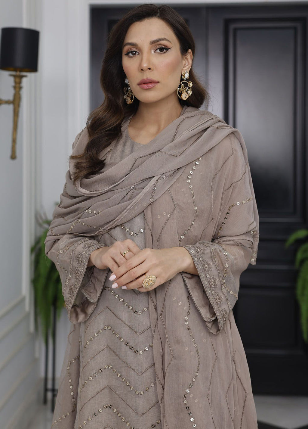 Merakish By Shahzeb Textile Embroidered Net Suit 3 Piece