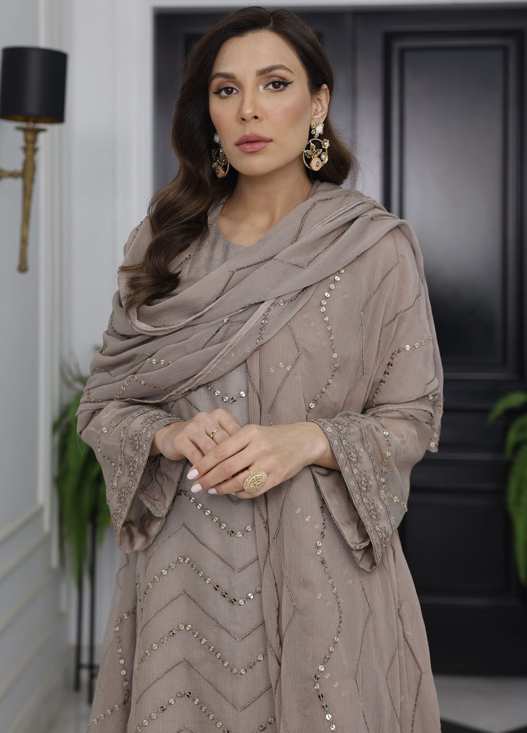 Merakish By Shahzeb Textile Embroidered Net Suit 3 Piece