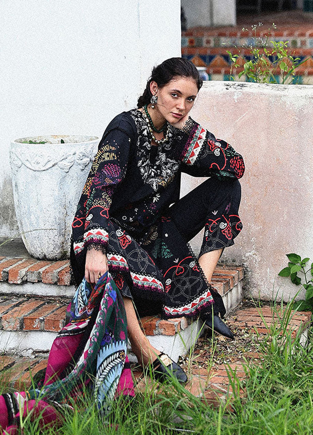 Mirasol by Mushq Embroidered Cambric Suits Stitched 3 Piece