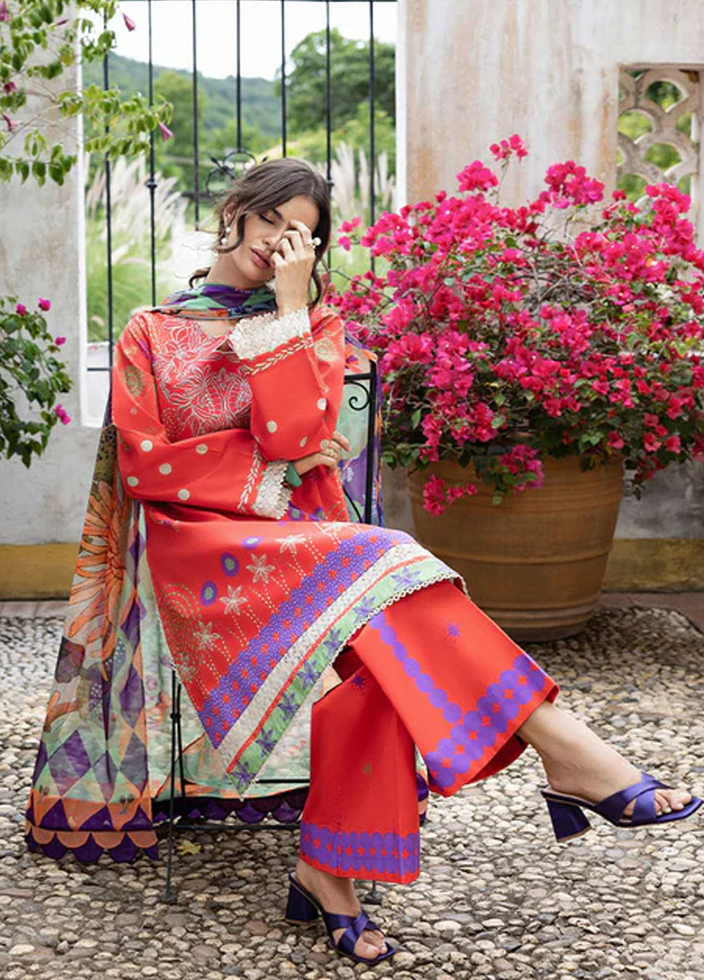 Mirasol by Mushq Embroidered Cambric SuitsStitched 3 Piece