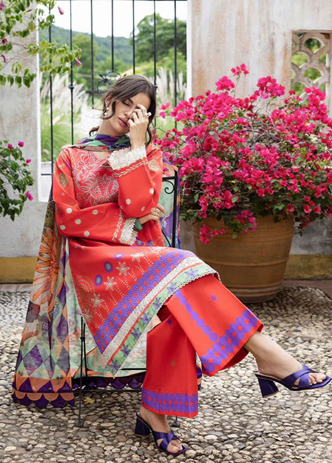Mirasol by Mushq Embroidered Cambric SuitsStitched 3 Piece