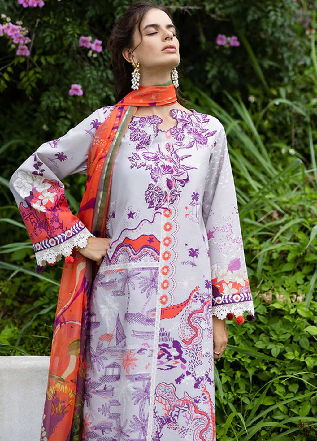 Mirasol by Mushq Embroidered Cambric Suits Stitched 3 Piece