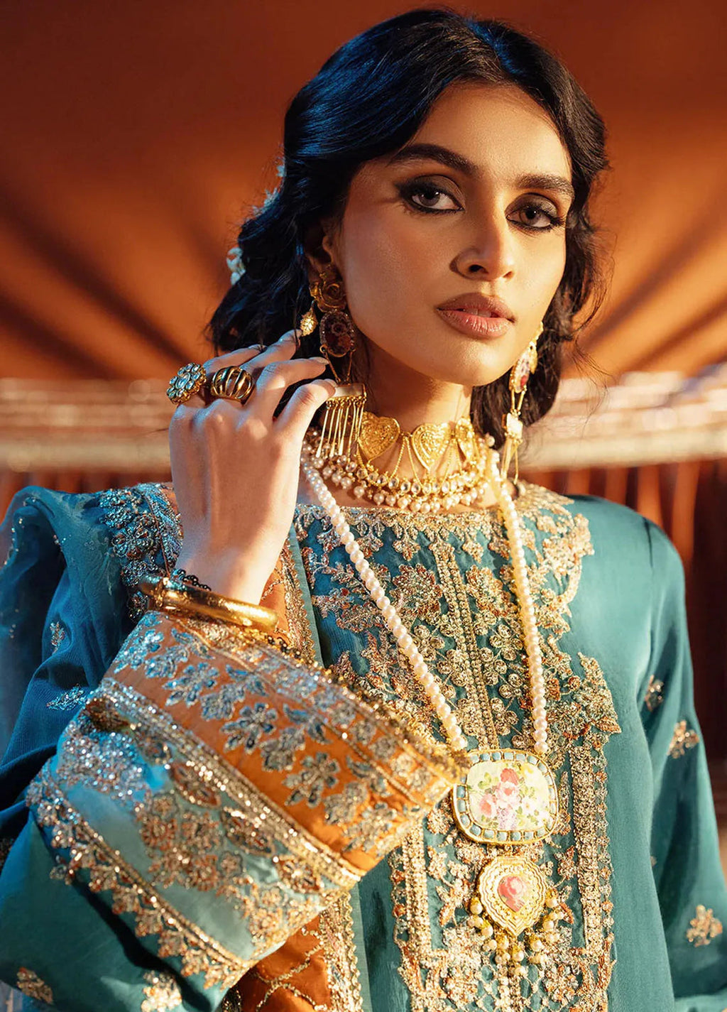 Mushk by AJR Couture Embroidered Suit 3 Piece