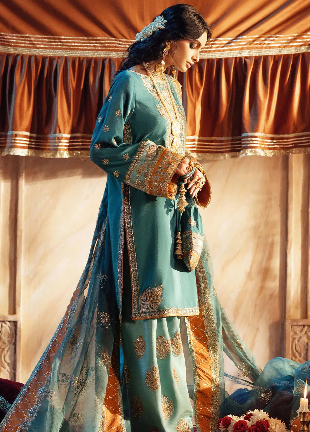 Mushk by AJR Couture Embroidered Suit 3 Piece