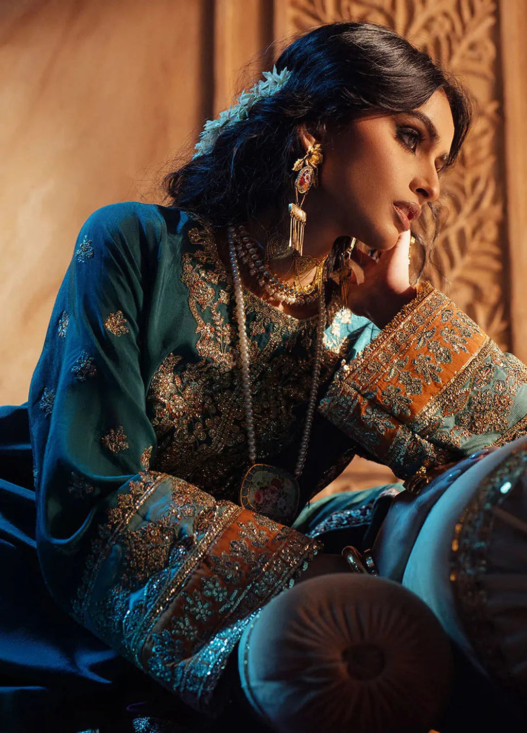 Mushk by AJR Couture Embroidered Suit 3 Piece
