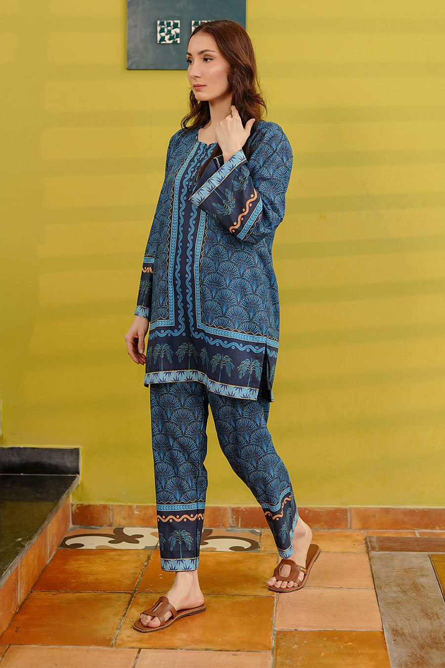 MIDNIGHT PALM Stitched 2 pcs