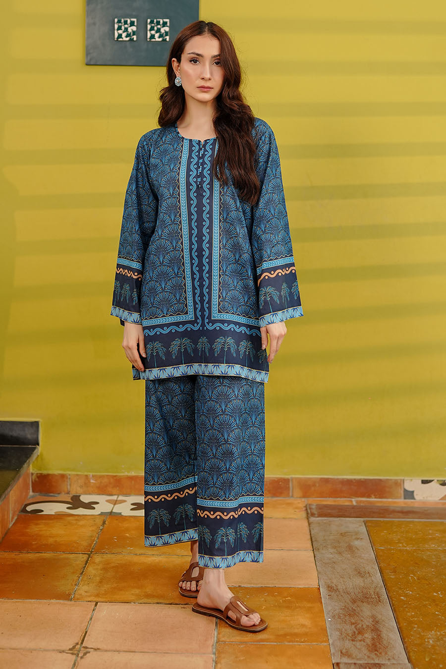 MIDNIGHT PALM Stitched 2 pcs