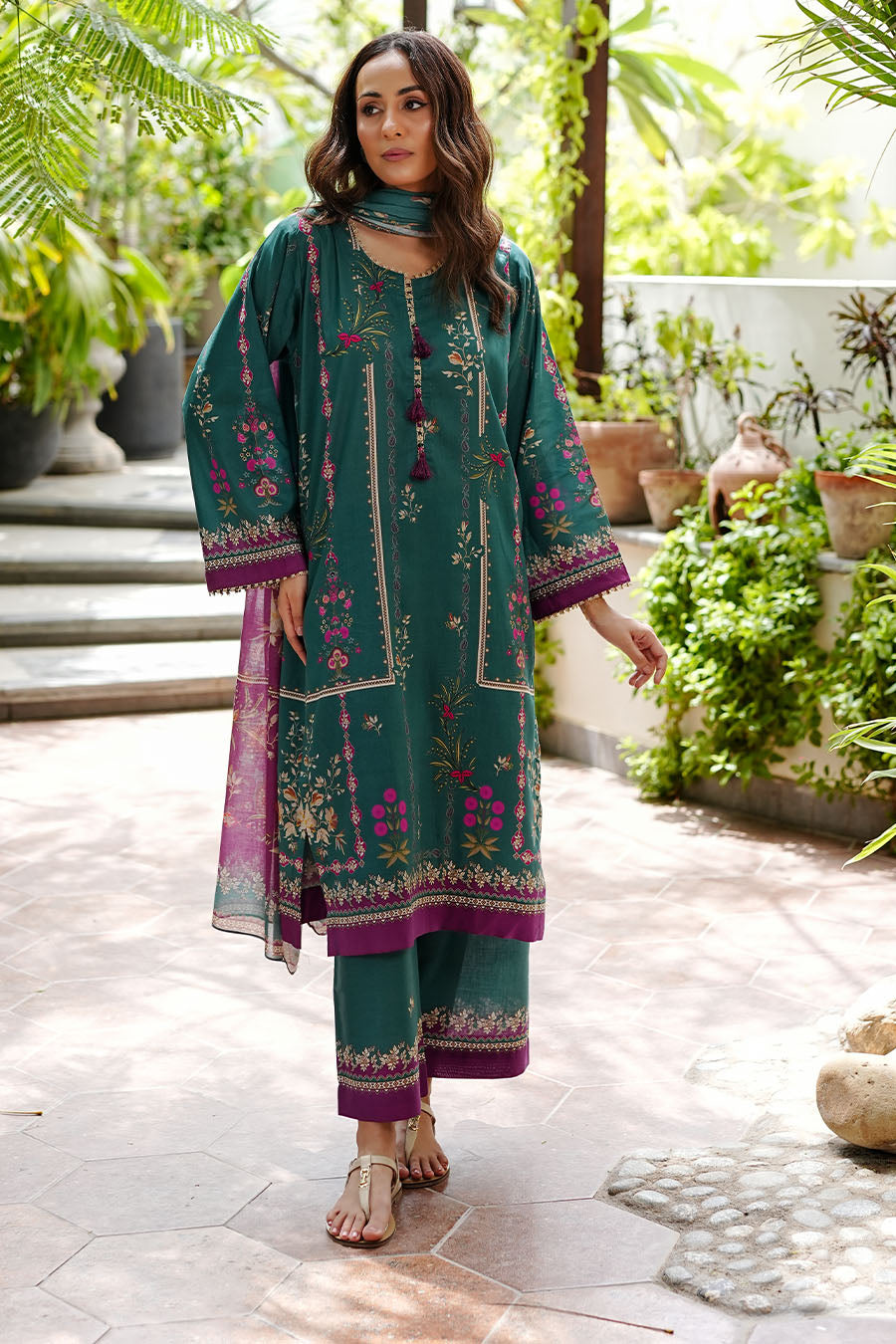 EMERALD WHISPER Stitched 3 pcs